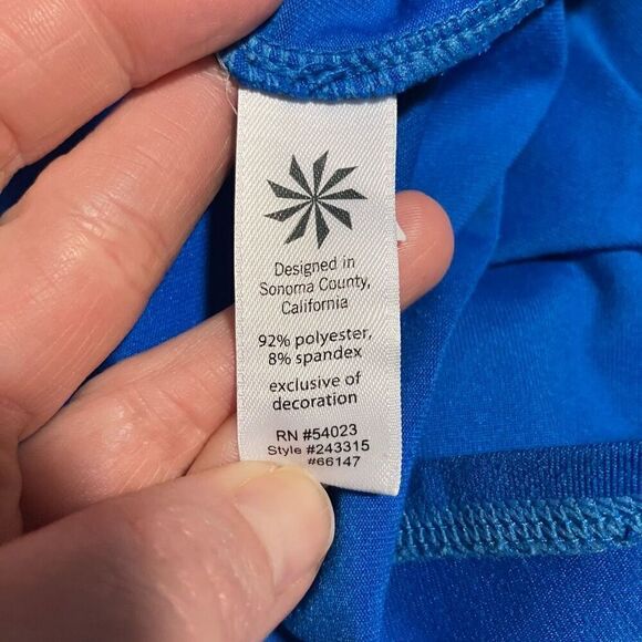 Athleta Half Zip Reflective Running Wild Pullover Top Cobalt Blue Size Medium - Picture 8 of 8